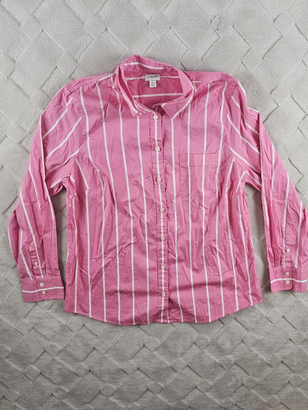 J. Crew Button-Up Cotton Poplin Shirt Womens Extra Large in Signature Fit